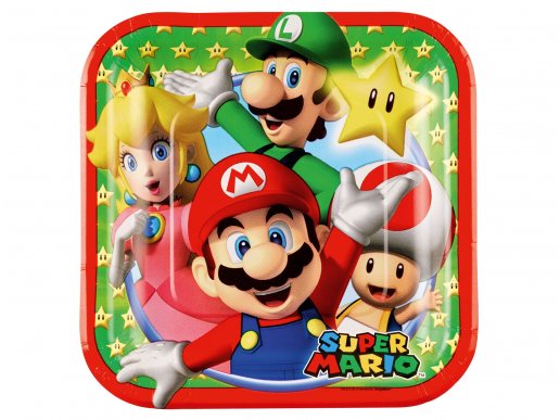 Super Mario Bros μικρά χάρτινα πιάτα 8τμχ