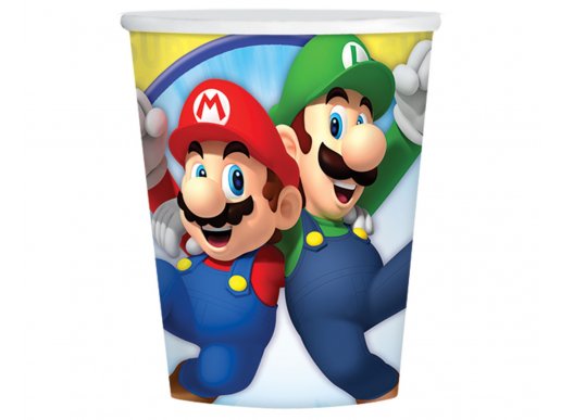 Super Mario Bros ποτήρια χάρτινα 8τμχ