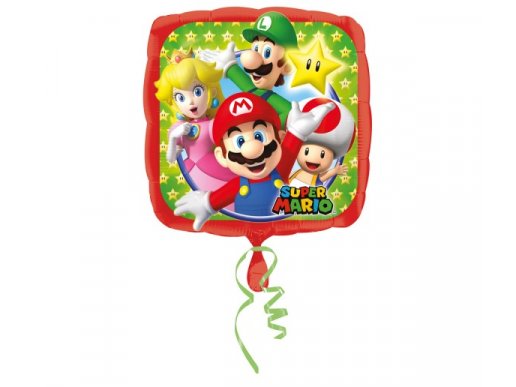 Super Mario τετράγωνο foil μπαλόνι 43εκ