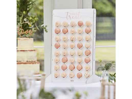 Take a treat white macaron wall stand for parties