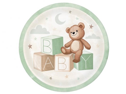 Teddy Bear large paper plates 8pcs