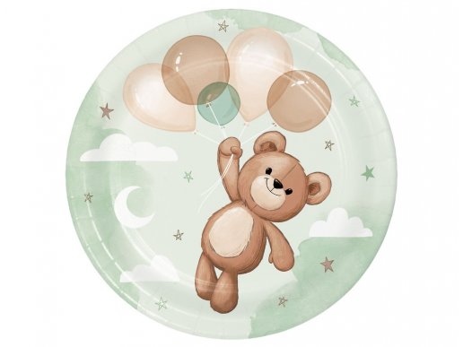 Teddy Bear small paper plates 8pcs