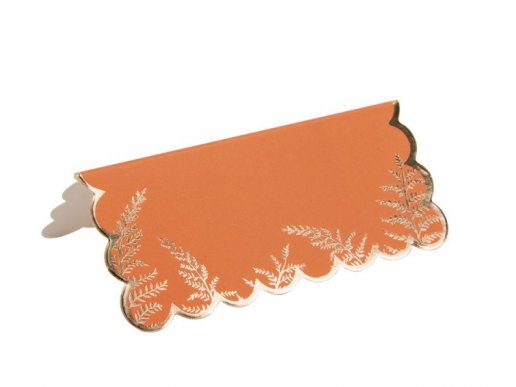 Terracotta with gold ferns place cards 8pcs