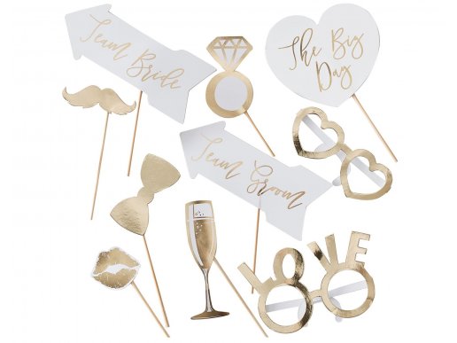 The Big Day photo booth props 10pcs