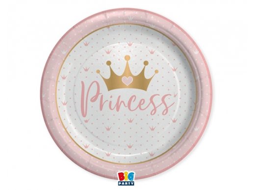 Το στέμμα της πριγκίπισσας μεγάλα χάρτινα πιάτα 8τμχ