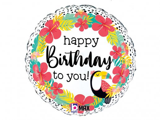 Τουκάν Happy Birrthday to You foil μπαλόνι για πάρτυ γενεθλίων 46εκ