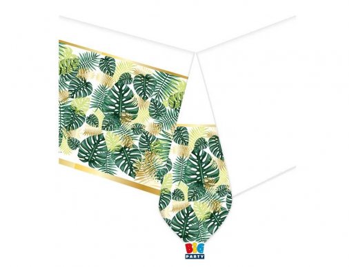 Tropical leaves plastic tablecover