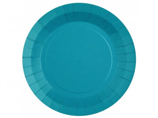 Large paper plates in turquoise color 10pcs