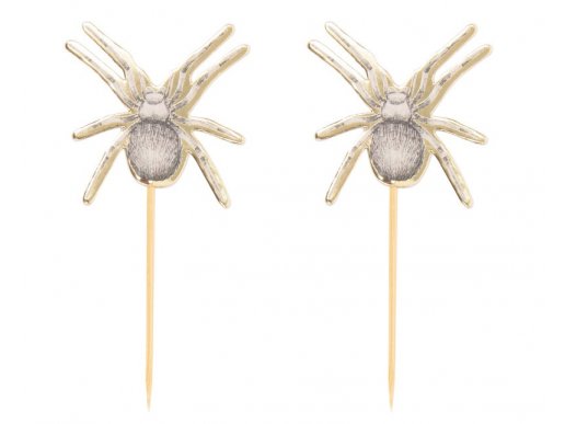 Vintage skeleton διακοσμητικές οδοντογλυφίδες με τις αράχνες 10τμχ
