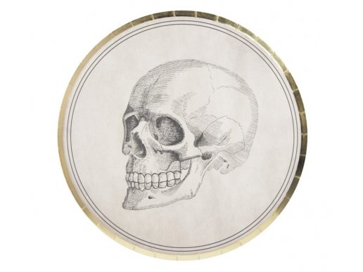 Vintage skeleton large paper plates 8pcs