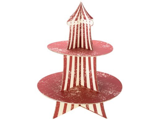 Vintage Τσίρκο Διώροφο Σταντ για Cupcakes (37εκ)