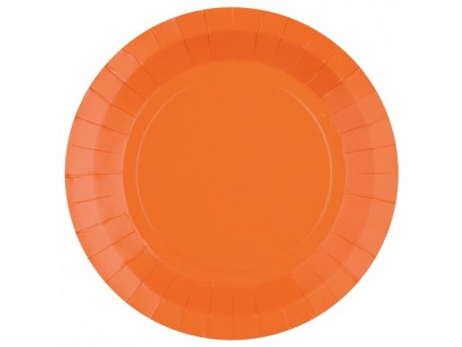 Large paper plates in orange color 10pcs