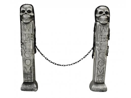 Welcome skulls pillars with chain 72cm