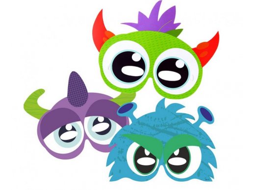 Paper masks with the Happy Monsters 3pcs