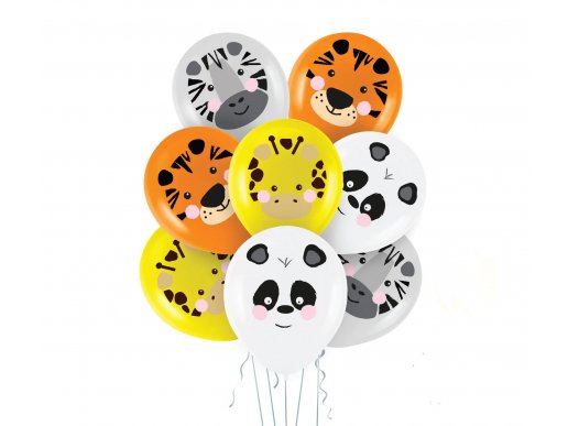 Happy jungle animals latex balloons 8pcs