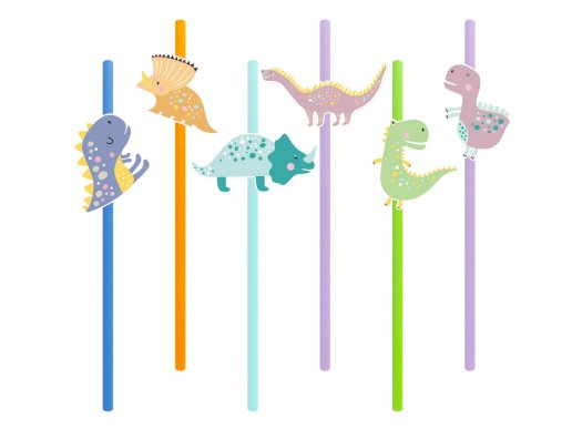 Happy Dinosaurs paper straws (6pcs)
