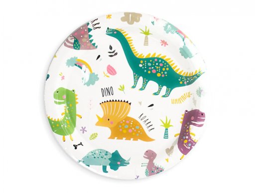 Happy dinosaurs small paper plates 6pcs