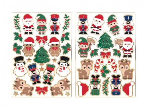 Xmas friends stickers with gold foiled edging 50pcs