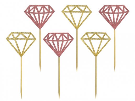 Χρυσά και ροζ χρυσά διαμάντια διακοσμητικές οδοντογλυφίδες