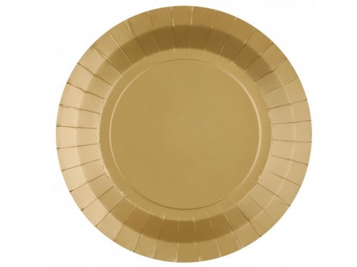 Large paper plates in gold color 10pcs