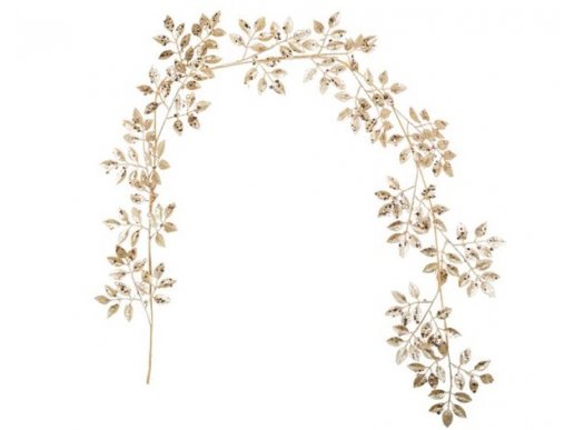 Gold garland with artificial leaves 150cm