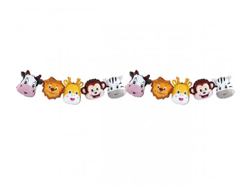 Animals of the jungle foil balloon garland 206cm