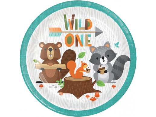 Wild One animals small paper plates