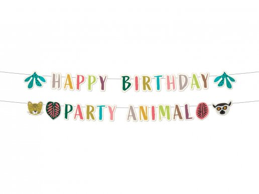 Zoo party γιρλάντα Happy Birthday 150εκ