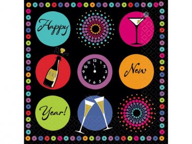 Happy New Year Small Square Paper Plates (8pcs)