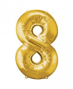 Supershape Μπαλόνι Αριθμός 8 Χρυσό (100εκ)