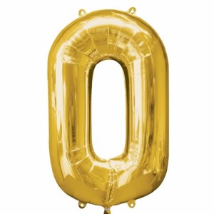 Supershape Balloon Number 0 Gold (100cm)