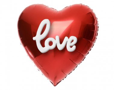 Red Heart Foil Balloon with 3D Love Letters (56cm)