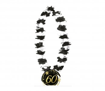60 Black and White Luau Necklace