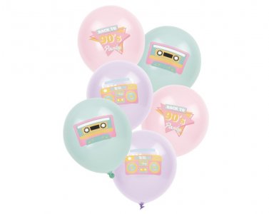 90's Party Latex Balloons (6pcs)
