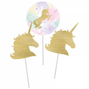 Unicorn with Stars Centerpiece Sticks 3/pcs