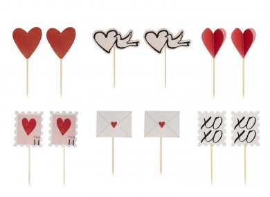 Valentine's Day Decorative Picks (12pcs)