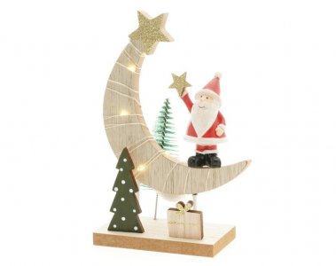 Santa and Moon Wooden Table Decoration (16,5cm)