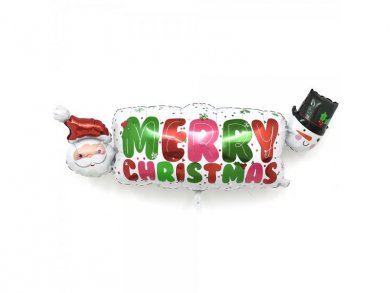 Άγιος Βασίλης και Χιονάνθρωπος Merry Christmas Supershape Μπαλόνι 104 x 40