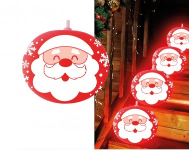 Santa Red Latex Balloons with Lights (5pcs)
