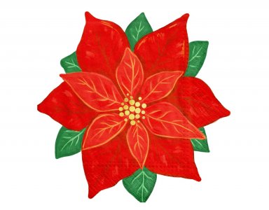 Poinsettia Shaped Napkins (10pcs)