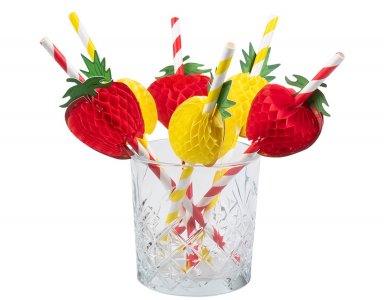 Pineapple and Strawberry Paper Straws (6pcs)