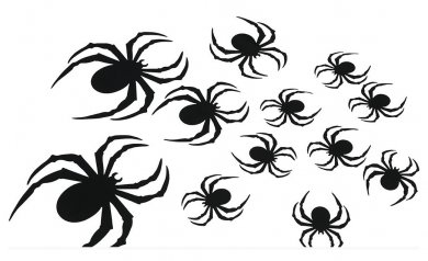 Black Spiders Decorative Cutouts (12pcs)
