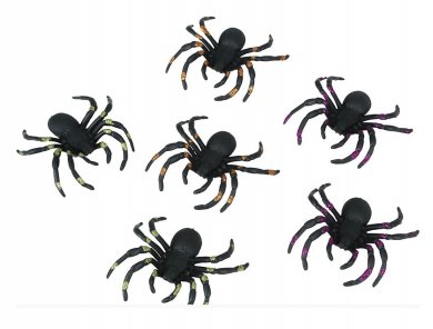 Spiders with Glitter (6pcs)
