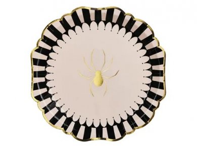 Spider with Gold Foiled Print Large Paper Plates (6pcs)