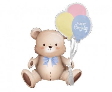 Bear Happy Birthday Foil Balloon (76cm)