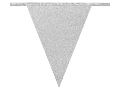 Silver Glitterati Flag Bunting (6m)