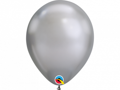 Silver Chrome Latex Balloons 6pcs