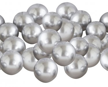 Silver Small Latex Balloons (40pcs)