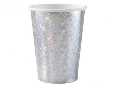 Silver Paper Cups with Holographic Print (10pcs)