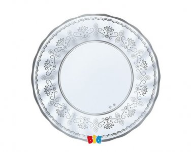 Άσπρα Elegant Μικρά Χάρτινα Πιάτα με Ασημοτυπία (6τμχ)